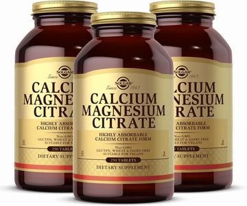 Solgar Calcium Magnesium Citrate - 250 Tablets, Pack Of 3 - Non-Gmo, Vegan, Gluten Free, Kosher - 150 Total Servings