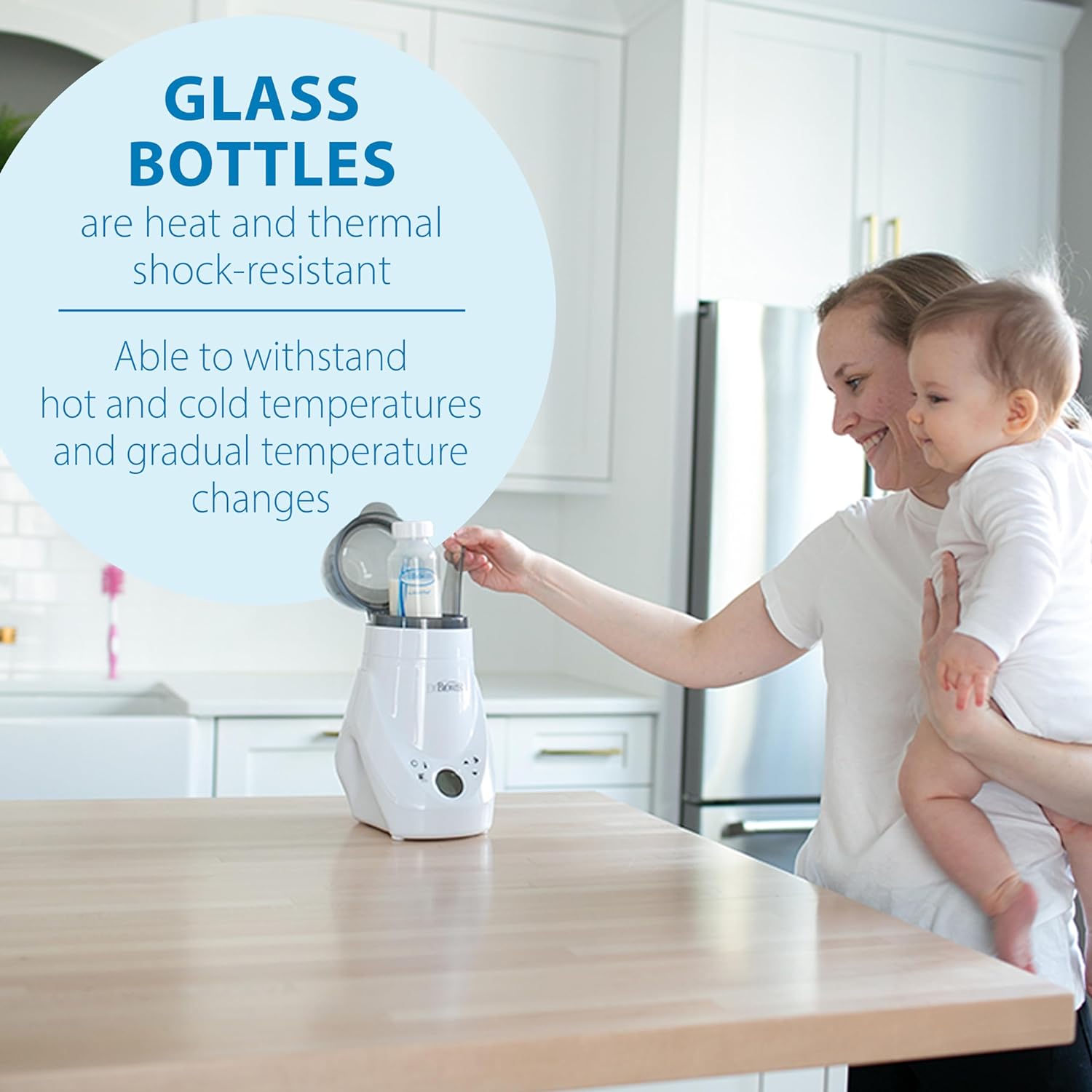 Dr. Brown's Natural Flow Anti-Colic Options+ Narrow Glass Baby Bottle 8 oz/250 mL, with Level 1 Slow Flow Nipple, 2 Pack, 0m+ : Baby