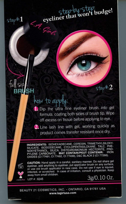 L.A. Girl Gel Liner Kit, Brown Gel724