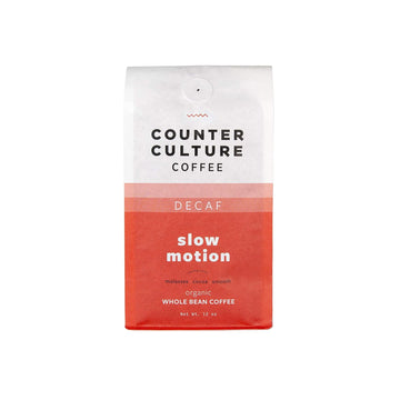 Counter Culture Coffee Slow Motion Decaf - Medium Roast, Organic, Sustainably Farmed, Kosher, Whole Bean Coffee, 12 Oz (1 Bag)