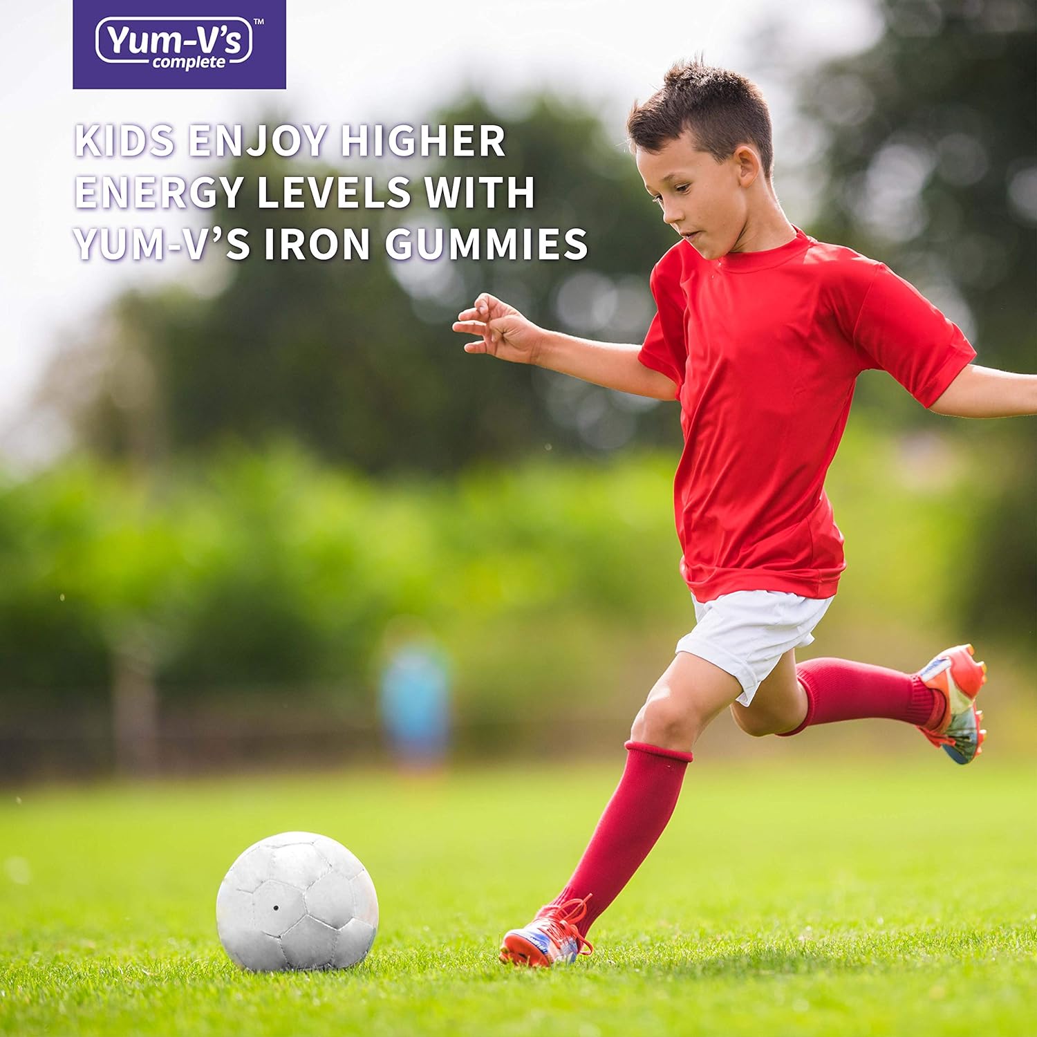 YumVs Iron Jellies/Gummy Bears for Kids w/Vitamin C, Grape Flavor Chewables; Daily Dietary Supplement for Children, Vegan, Kosher/Halal, Gluten Free (60 Ct) : Health & Household