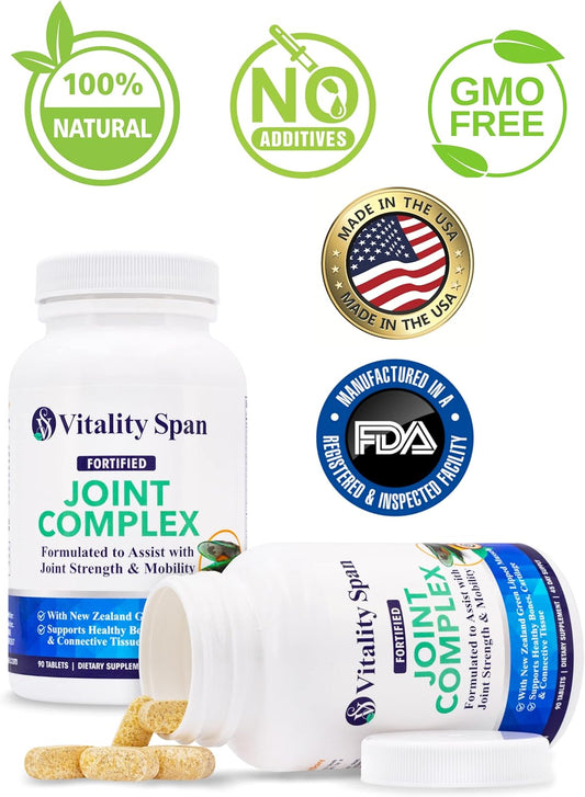Advanced Joint Support And Relief, Antioxidants, Vitamins, Zinc, Copper And Green Lipped Mussel Extract, Made In Usa, 90 Vegetable Tablets