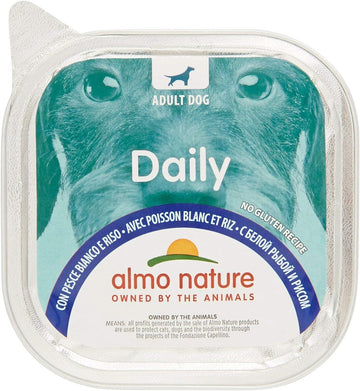 Almo Nature Cane Tradition Daily Menu Umido Vaschetta Con Pesce Bianco E Riso Gr. 300236