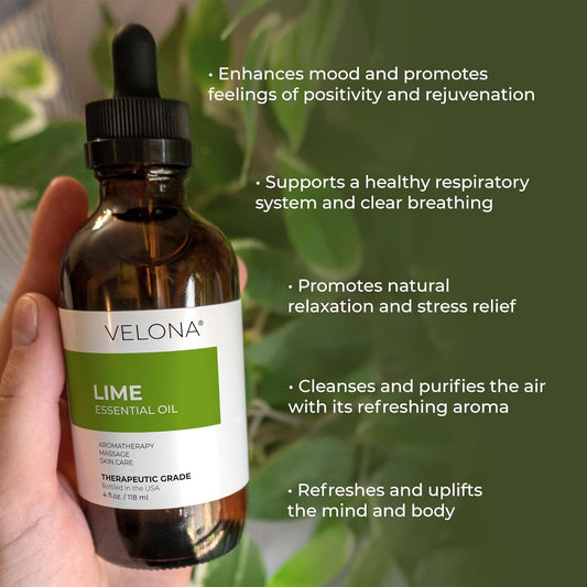 Lime Essential Oil By Velona - 16 Oz | Therapeutic Grade For Aromatherapy Diffuser