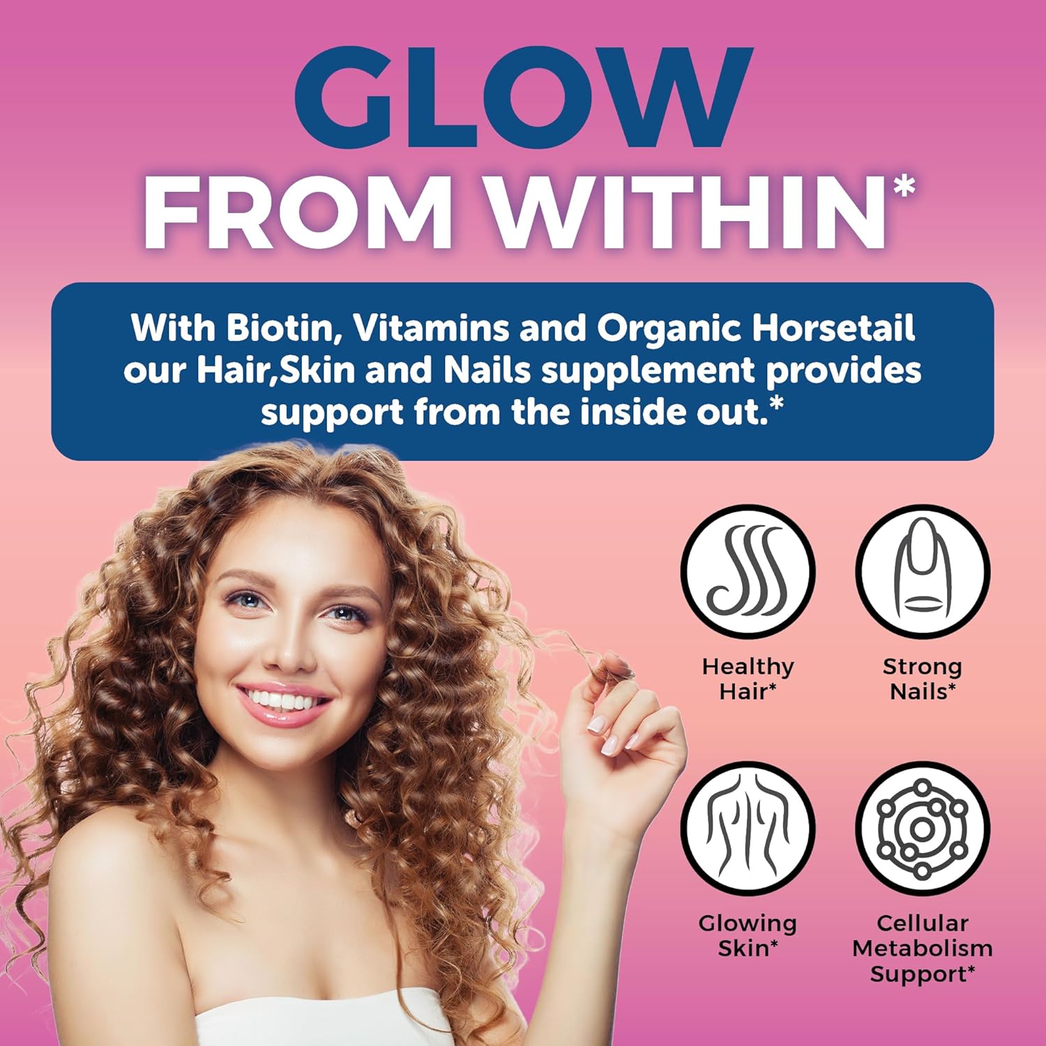 Organic Biotin Vitamins for Hair Skin and Nails Health Support - Vegetarian-Friendly Hair Skin Nails Vitamins for Women with Vitamin E & Biotin 5000mcg to Help Produce Keratin - 120 Biotin Supplement : Health & Household