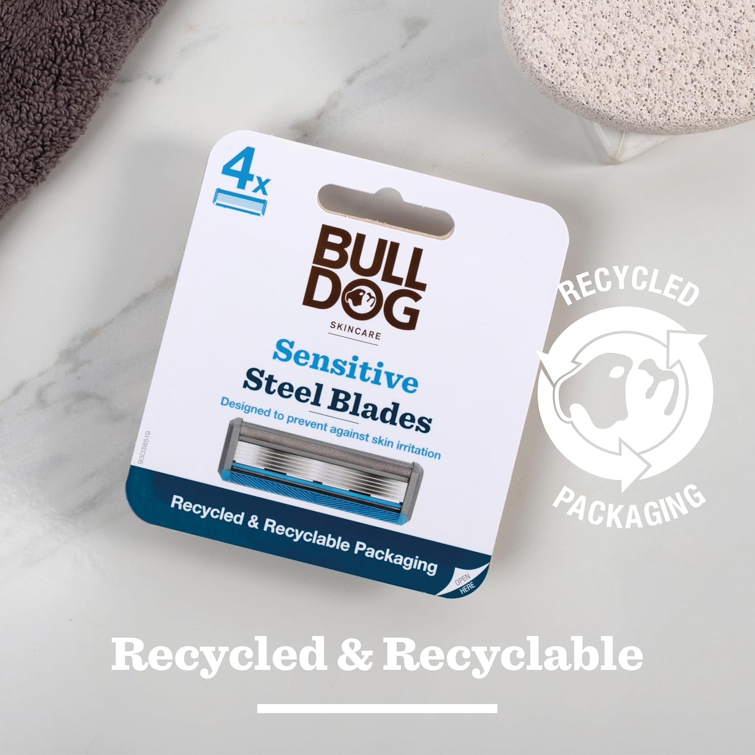 Bulldog Skincare Sensitive Men's Razor Refills, With 5 Tempered Steel Blades on Each of the Four Refill Blades, Works With All Bulldog Reusable Razor Handles, 8 Pack : Amazon.co.uk: Grocery