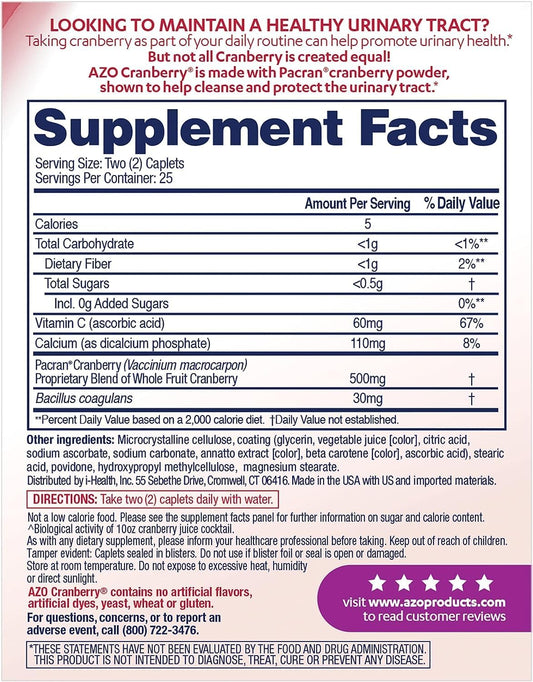 Azo Cranberry Urinary Tract Health Supplement, 1 Serving = 1 Glass Of Cranberry Juice 50 Tablets + Urinary Pain Relief Maximum Strength, Fast Relief Of Uti Pain, Burning & Urgency 24 Tablets