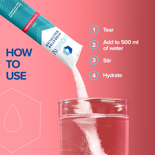 Liquid I.V. Hydration Multiplier Strawberry Electrolyte Powder Mix | Hydration Powder Sachets | Easy Open Single-Serving | 15 Sachets