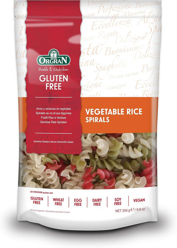 Orgran Free From Vegetable Rice Pasta Spirals 250 G (Pack Of 7)