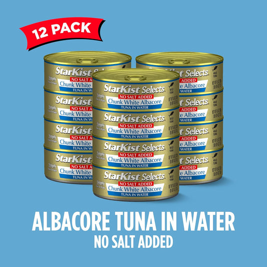 Starkist Selects No Salt Added Chunk White Albacore Tuna In Water - 4.5 Oz Can (Pack Of 12)