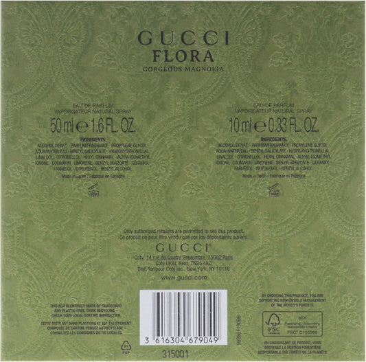 Flora Gorgeous Magnolia By Gucci For Women - 2 Pc Gift Set 1.6Oz Edp Spray, 0.33Oz Edp Spray