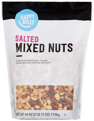 Amazon Brand - Happy Belly Roasted And Salted Mixed Nuts With Peanuts, 2.75 Pound (Pack Of 1)