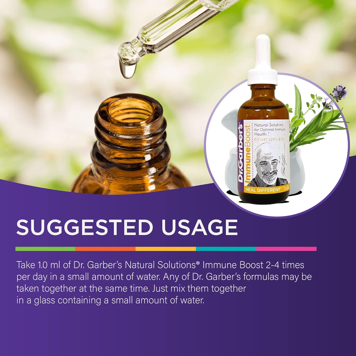 Dr. Garber's Natural Solutions Immune Boost Health Oral Drops - Gemmotherapy Liquid Supplement to Strengthen Immunity, Support Immune System, Increase Resistance, & Contains Antioxidants - 60ml : Health & Household