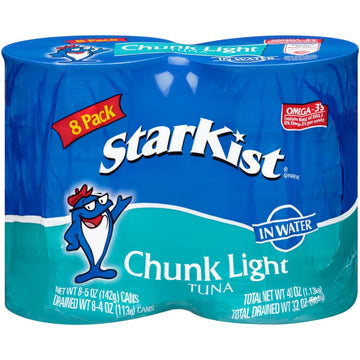 Starkist Chunk Light Tuna In Water, 5 Oz Can, Pack Of 8