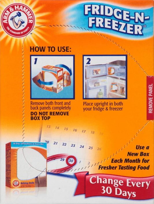 Arm & Hammer Baking Soda Fridge-N-Freezer Odor Absorber, Orange 14 Oz, Pack Of 12