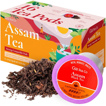 Gya Tea Co Assam Black Tea Pod (16 Ct) - High Caffeine Smooth Tea Rich In Malty Flavor & Strong Aroma For Refresh & Energy