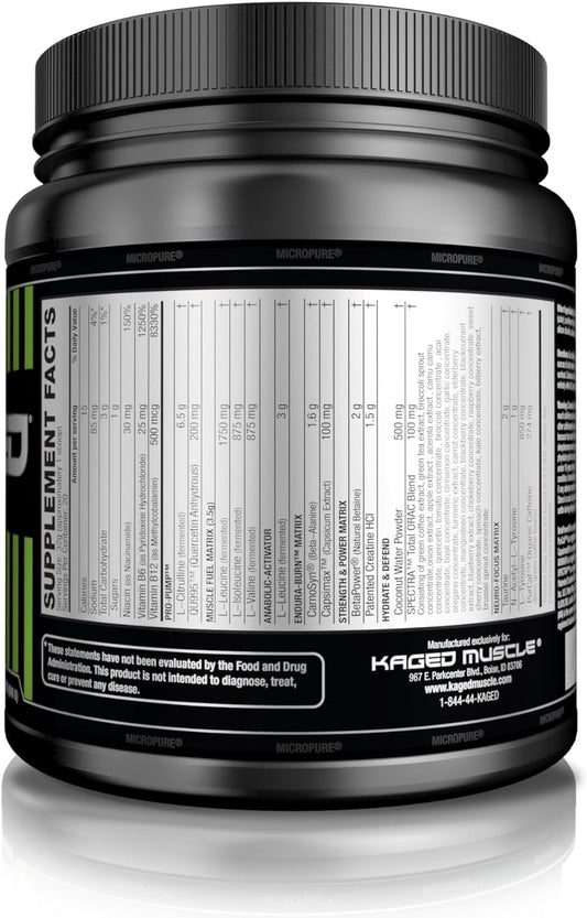 Kaged Original Pre Workout Powder | Fruit Punch | Pre-Kaged | Formulat