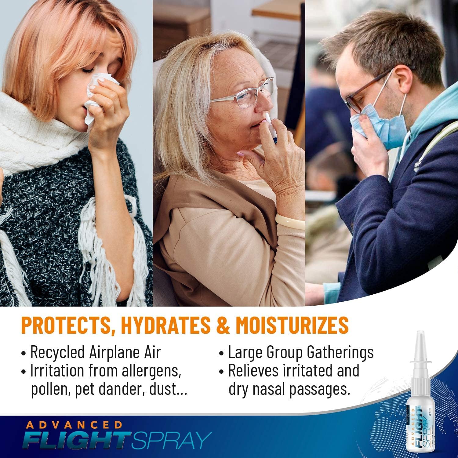 Intelligent Remedies Flight Spray Advanced, Nasal Nose Spray Cleaner For Hydration - Air Humidifier + Saline Alternative, 1 Ounce Bottle : Health & Household