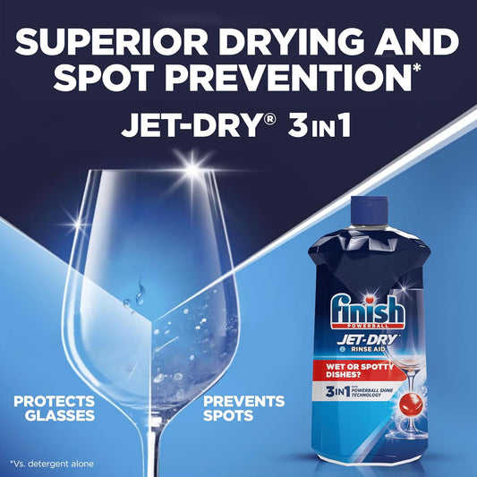 Finish Jet-Dry Liquid Rinse Aid, Dishwasher Rinse Aid, Drying Agent, 32 Fl Oz