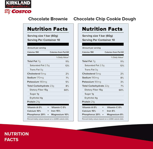 Kirkland Signature Protein Bar Energy Variety Pack, 20 Count