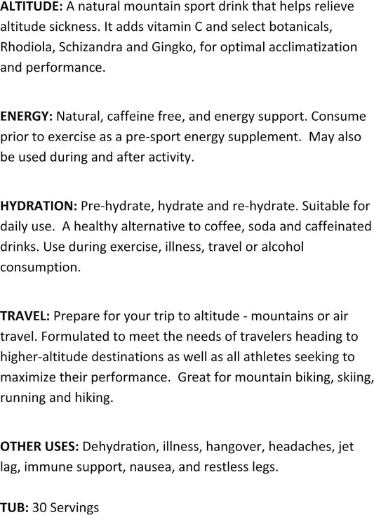 Acli-Mate Mountain Sport Drink - Altitude Sickness Aid - Cran Raspberr