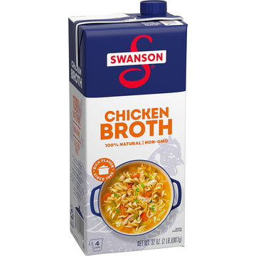 Swanson 100% Natural Chicken Broth, 32 Oz Carton