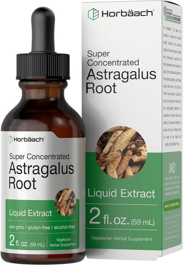 Horbäach Astragalus Root Extract Liquid | 2 Fl Oz | Alcohol Free Tincture | Super Concentrated | Vegetarian, Non-Gmo, Gluten Free