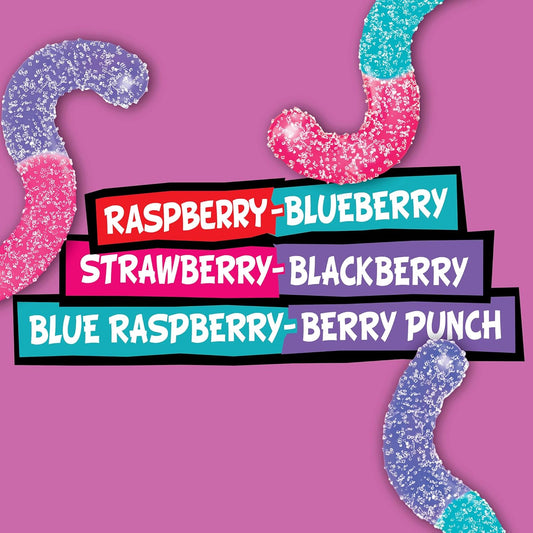 Trolli Sour Brite Crawlers, Candy, Very Berry, Sweet And Sour, Gummy Worms, Back To School Sweet Treat, 7.2 Oz