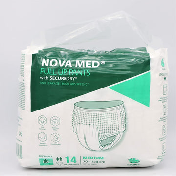 Nova Med Incontinence Pants Women & Men, Adult Pull Up Pants, Adult Nappies - 14 Pants Per Pack (Medium) - 1700Ml Absorbency - A British Brand