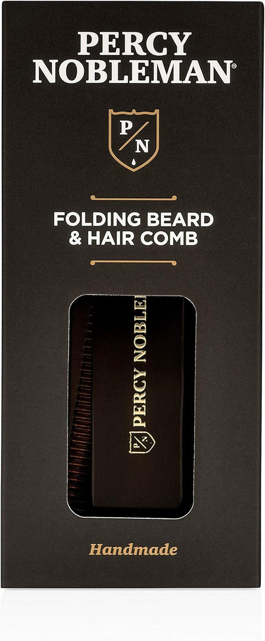 Acetate Folding Beard & Hair Comb By Percy Nobleman, Ideal For Use On Beards & Hair