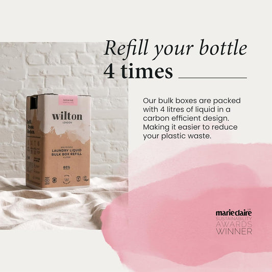 Wilton London Cedarwood Laundry Liquid Refill - 112 Washes - Non-Bio - Plant-Based - Biodegradable Detergent - 100% Recylable - Less Plastic - Essential Oils - Make In Uk - 4L