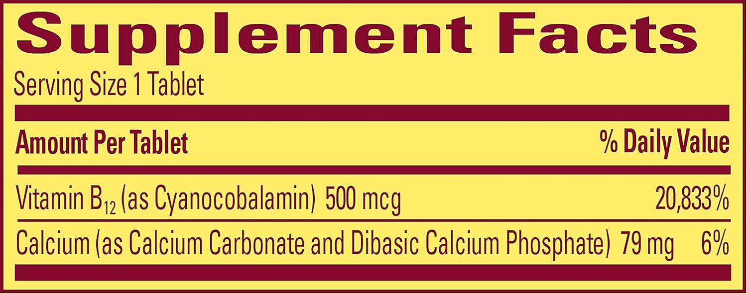 Nature Made Vitamin B12 500 mcg. Tablets 100 Ct