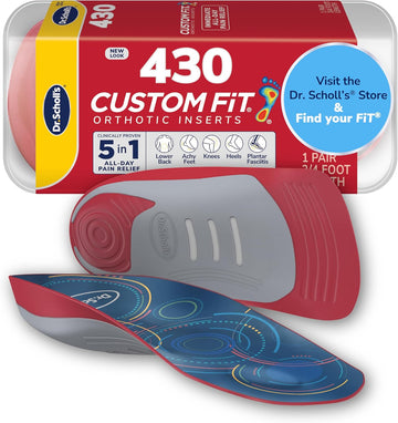 Dr. Scholl’S Custom Fit Orthotics 3/4 Length Arch Support Shoe Inserts - Plantar Fasciitis Relief Insoles For Men And Women, Immediate All-Day Total Lower Body Pain Relief, Fsa Hsa Eligible, Cf430