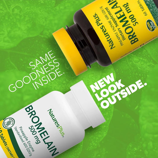 Natures Plus Bromelain - 500 Mg - Natural Proteolytic Supplement - 60 Vegetarian Tablets (60 Servings)