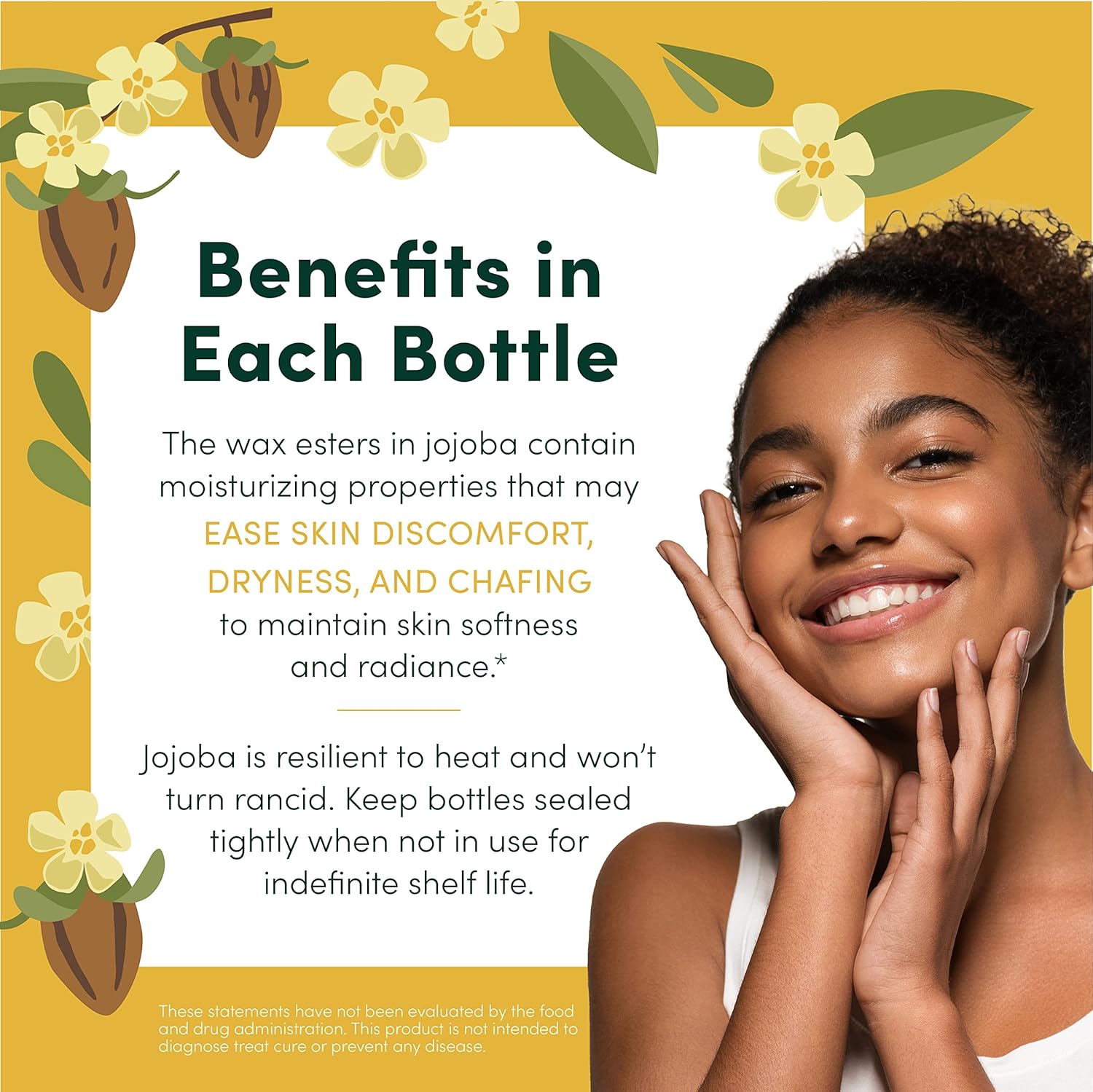 Hobacare Organic Jojoba Oil - 100% Pure, Unrefined Jojoba Oil For Skin & Nails - Moisturizing Body Oil & Face Moisturizer For Dry Skin - Natural Jojoba Oil For Hair & Beard Care (64 Fl Oz) : Beauty & Personal Care