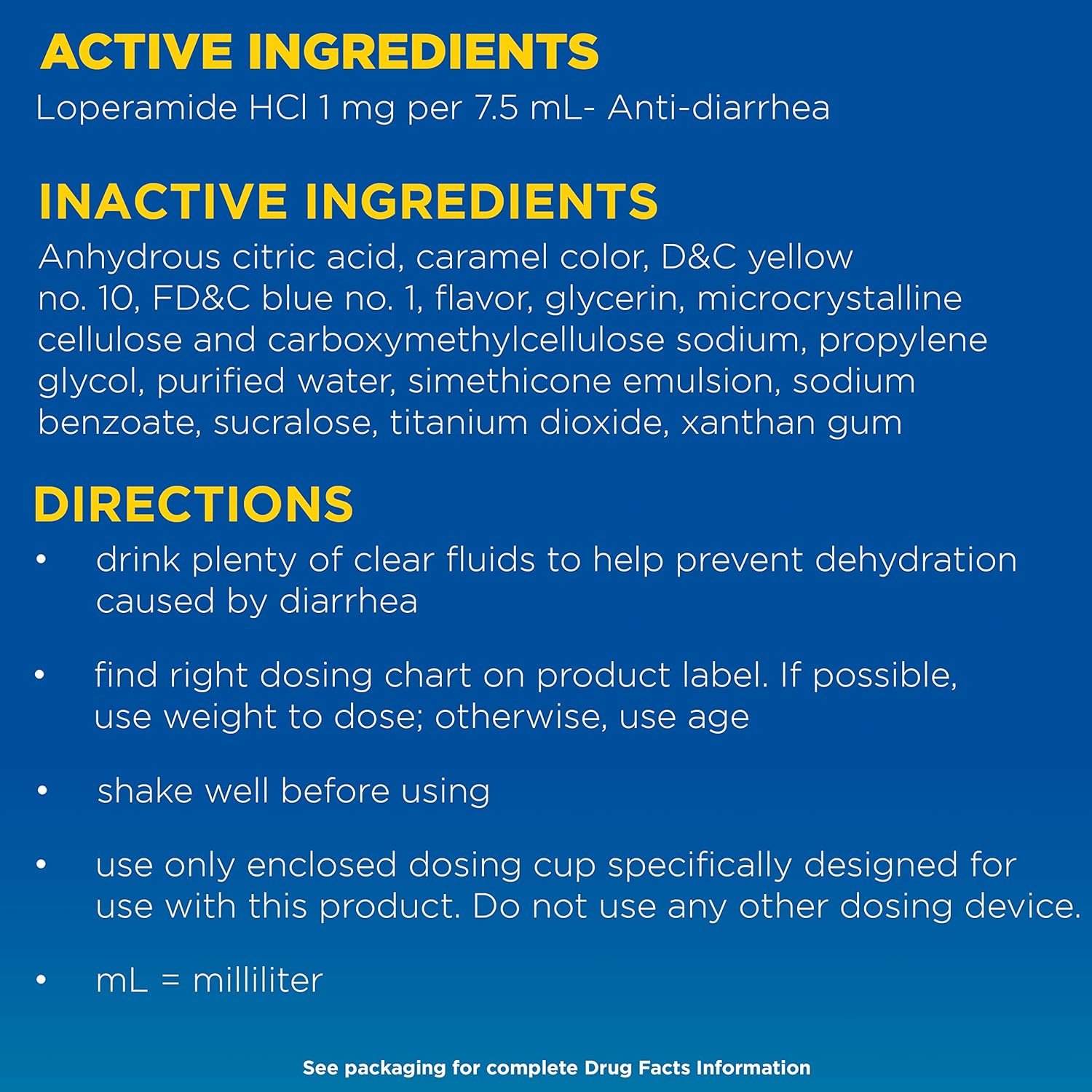 Imodium A-D Liquid Anti-Diarrheal Medicine with Loperamide Hydrochloride to Help Control Symptoms of Diarrhea Due to Acute, Active & Traveler's Diarrhea, Mint Flavor, 4 fl. oz : Everything Else
