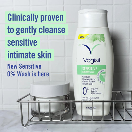 Vagisil Sensitive Intimate Wash For Women, Gently Cleanses Sensitive Skin, Ph Balanced, Soap Free Dye Free & Fragrance Free, 250Ml