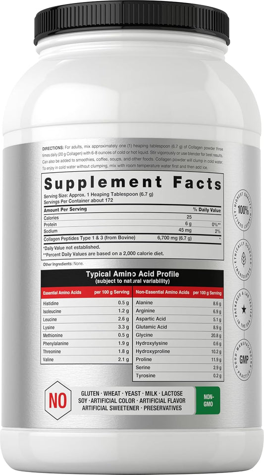 Horbaach Collagen Peptides Powder 40 Oz | Unflavored | For Men & Women | Grassfed Type I & Iii | Non-Gmo, Gluten Free Supplement