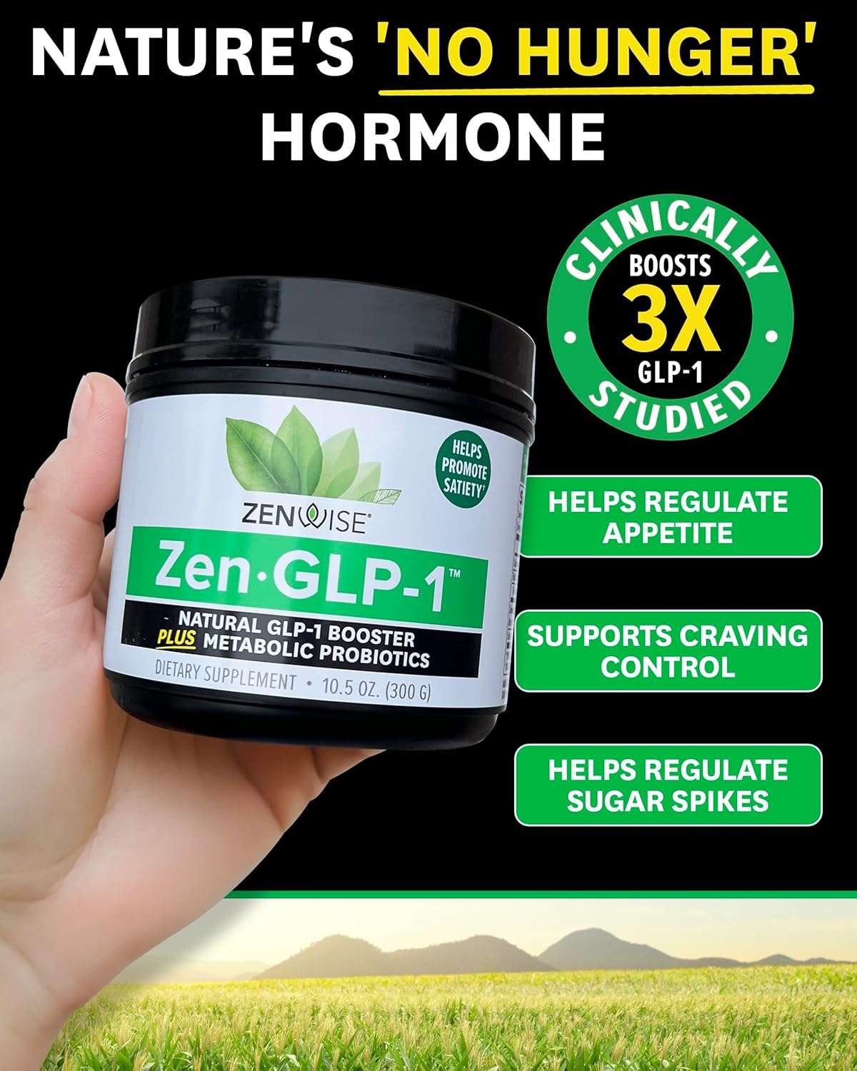 Zenwise Health Zenglp-1™ - Natural Glp1 With Probiotic For Women & Men + Metabolic Probiotics To Help Control Hunger & Cravings And Support Digestive Health - Glp-1 Supplement Support, 30-Day Serving