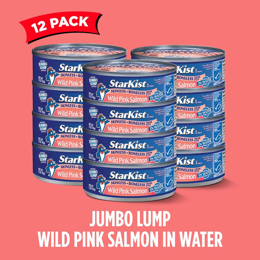 Starkist Wild Pink Salmon, Skinless, Boneless, 5 Ounce (Pack Of 12)