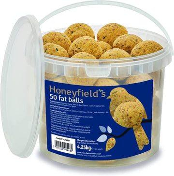 Fat Balls For Wild Birds (50) - High Energy Suet Feed, Nutritious, Great For Hanging Feeders, Attracts Birds To Garden All Year Round - Honeyfield'S, 4.25 Kg (Pack Of 1)71470497