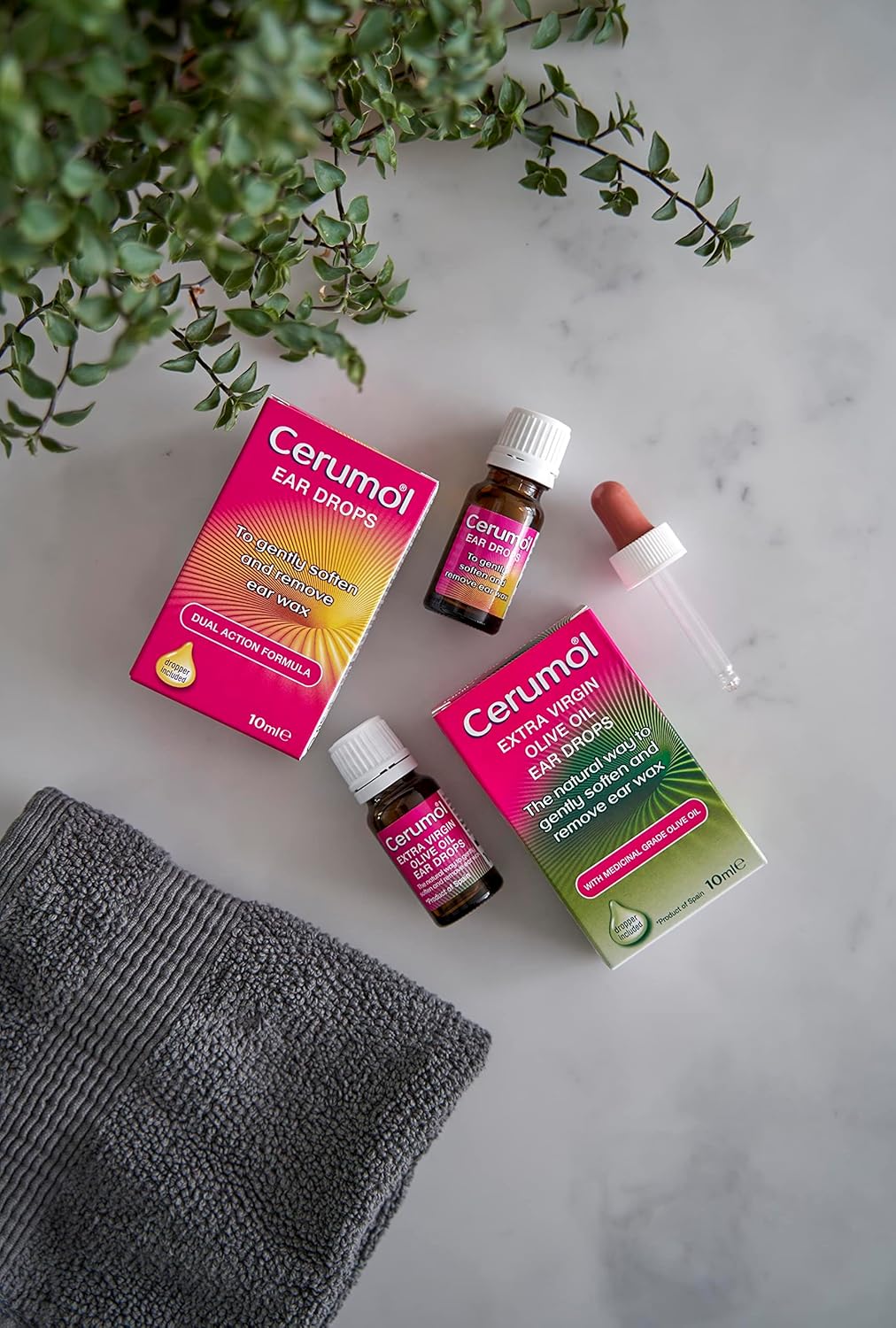 Cerumol Dual Action Ear Drops, 10Ml, Gentle Formulation, Helps Relieve Symptoms Of Ear Wax, Softens Earwax, Dropper Included