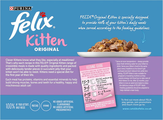 Felix Kitten Mixed Selection In Jelly Cat Food 12X100G, Pack Of 412114259