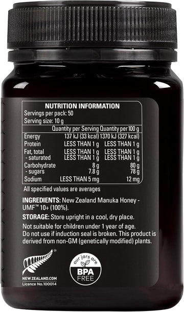 Comvita Manuka Honey (Certified Umf™ 10+, Mgo 263+) Pure & Premium, Unpasteurised Goodness From New Zealand - 500G