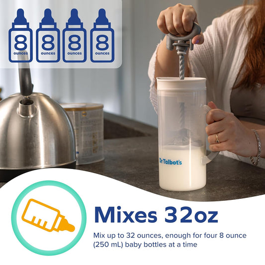 Dr. Talbot'S Baby Formula Mixer - Spill-Free, Clump-Free Formula Mixing Bottle - 32 Oz - Baby Essential For New Parents