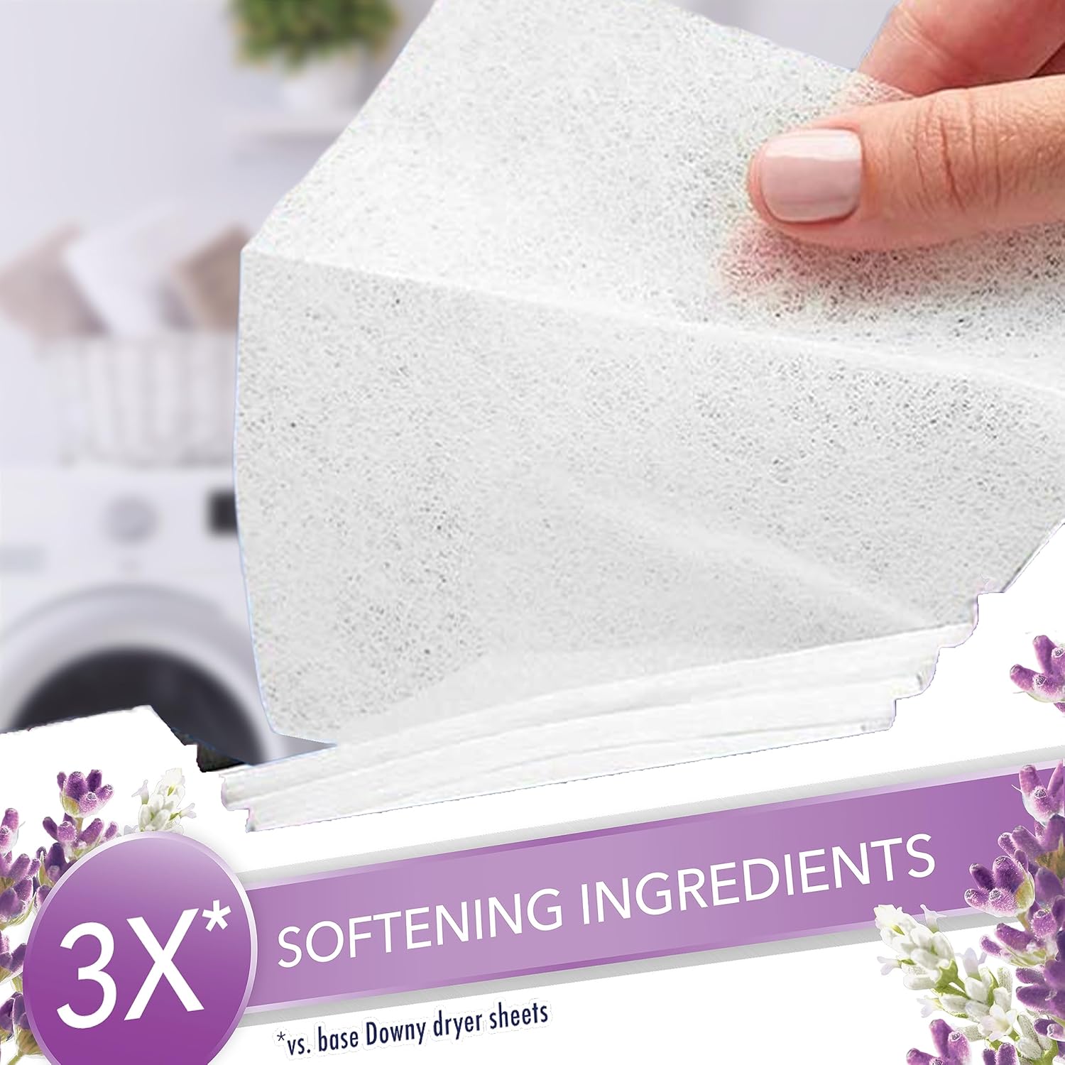 Downy Light Mega Dryer Sheets, Fabric Softener Dryer Sheets, White Lavender, 180 Count