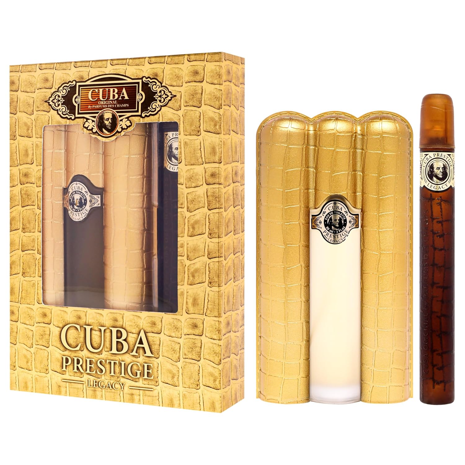 Cuba Prestige Legacy 2 Pieces Gift Set For Men, (3.0 Ounce Eau De Toilette Spray + 1.17 Ounce Eau De Toilette Spray) : Beauty & Personal Care