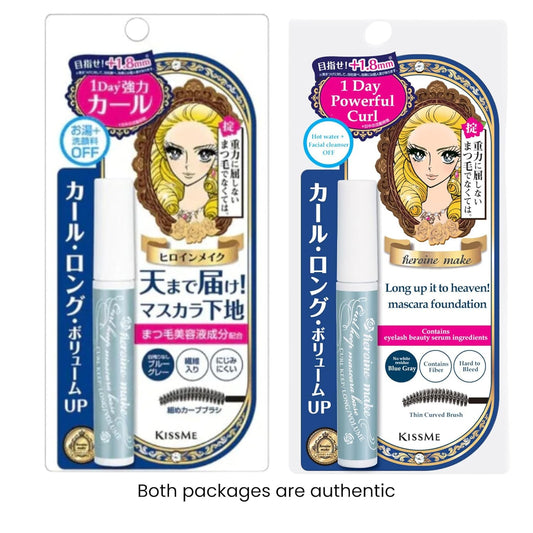 Heroine Make By Kissme Volumizing Waterproof Mascara Volume & Length With Curvy Brush By Defining Fiber For Long-Lasting Natural Eyelash Look + Gentle Mascara Remover Oil Free, 2 Set