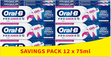 Oral-B Pro Junior Toothpaste 6-12 Years 12 X 75 Ml Multipack