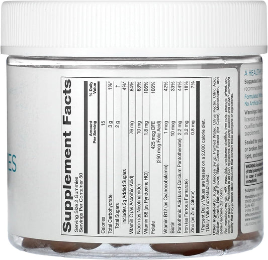 Solumeve Multi-Vitamin Gummies, Gelatin Free, Grape Flavor, 100 Vegetarian Gummies